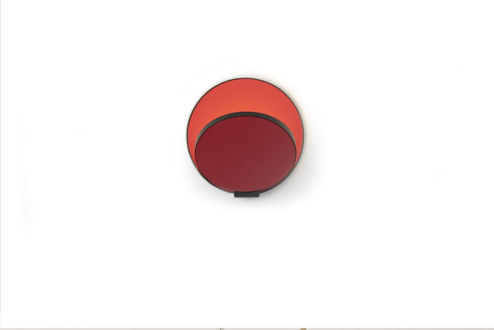 Gravy Wall Sconce - Metallic Black body, Matte Red plates - Plug-in