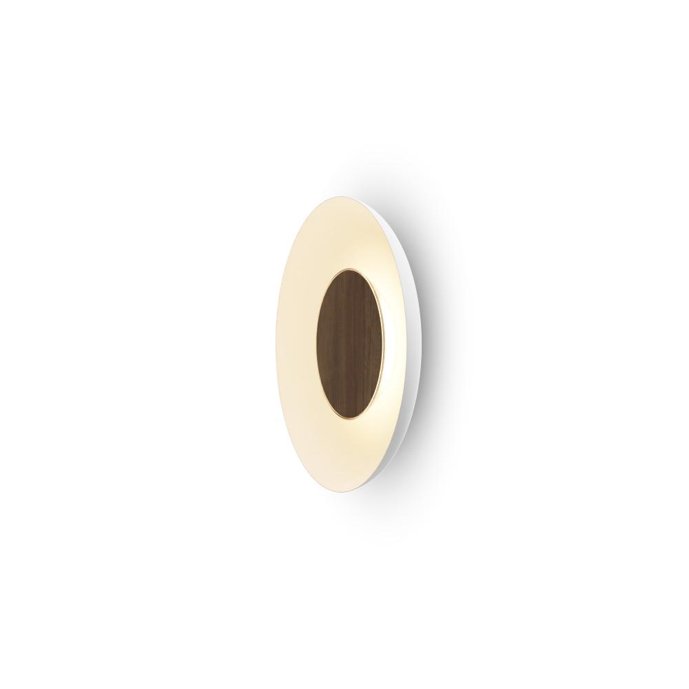 Ramen Wall Sconce 9" (Oiled Walnut) with 18" back dish (Matte White)