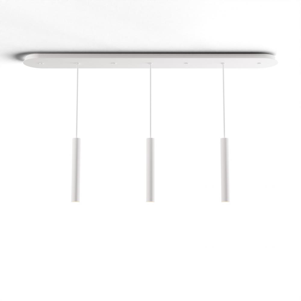 Combi Pendant 12" Linear 3 Combo Matte White with Matte White Canopy