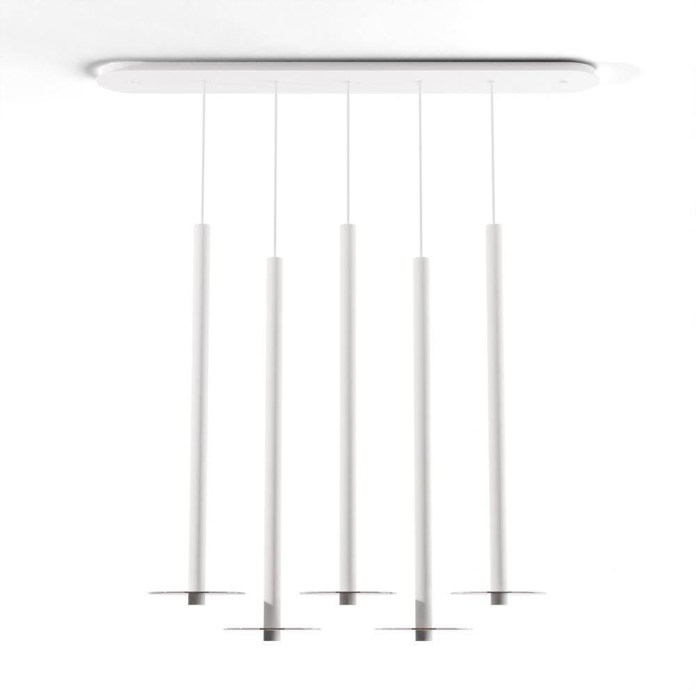 Combi Pendant 36" Linear 5 Combo Matte White with Matte White Canopy