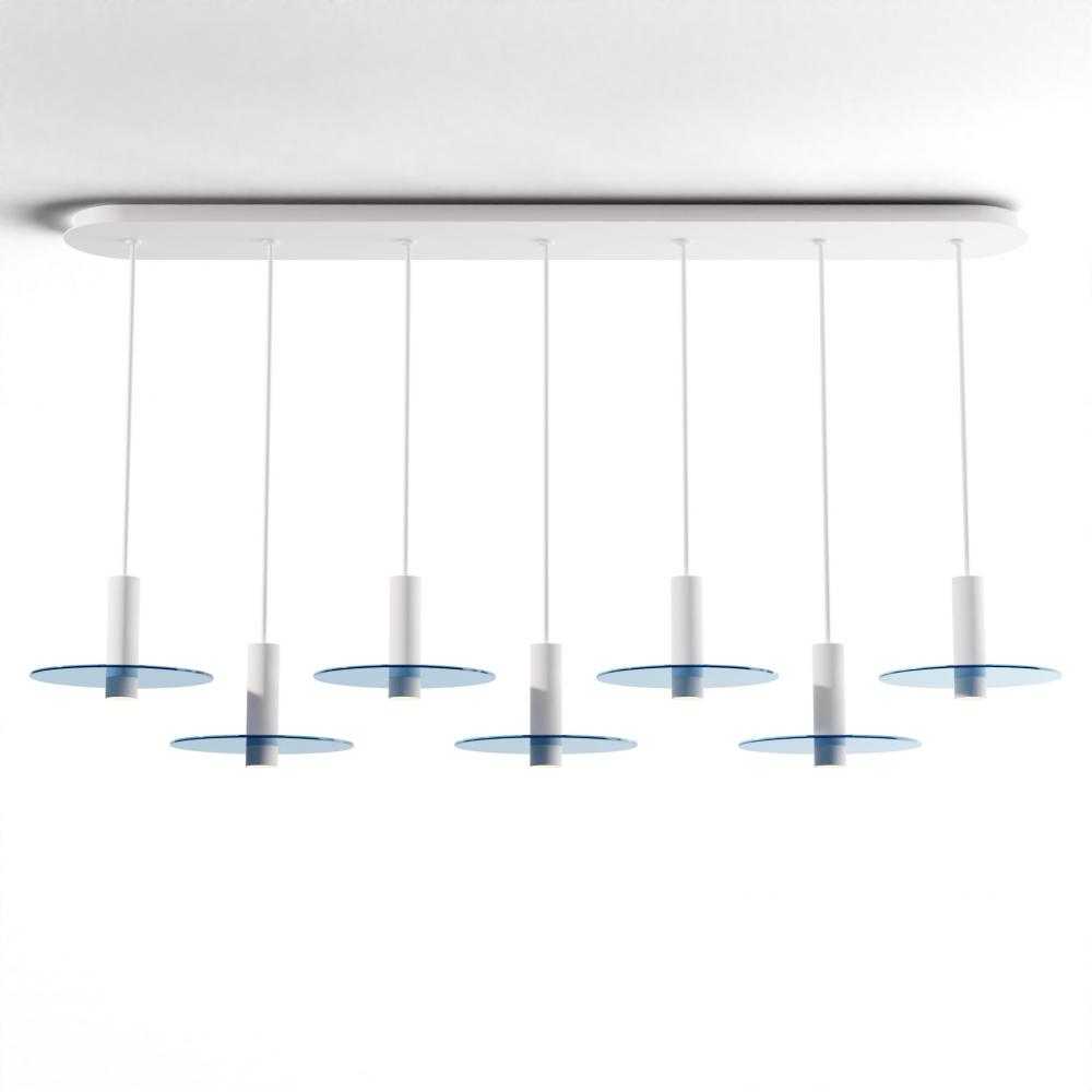 Combi Pendant 6" Linear 7 Combo Matte White with Matte White Canopy