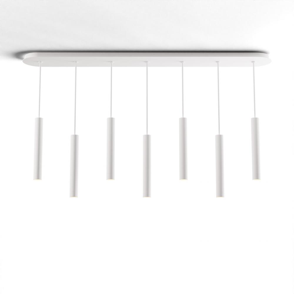 Combi Pendant 12" Linear 7 Combo Matte White with Matte White Canopy