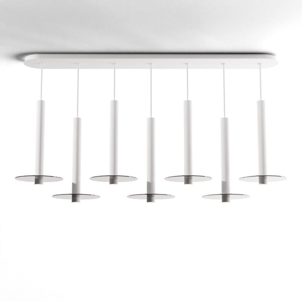 Combi Pendant 16" Linear 7 Combo Matte White with Matte White Canopy