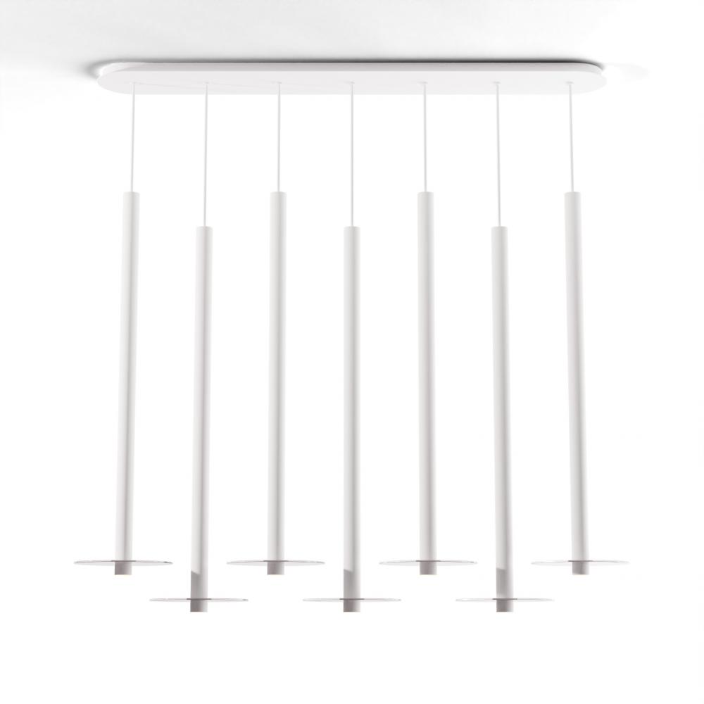 Combi Pendant 36" Linear 7 Combo Matte White with Matte White Canopy