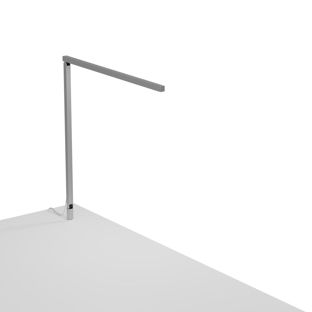 Z-Bar Solo PRO LED Desk Lamp Gen 4 (Silver) with Through-Table Mount