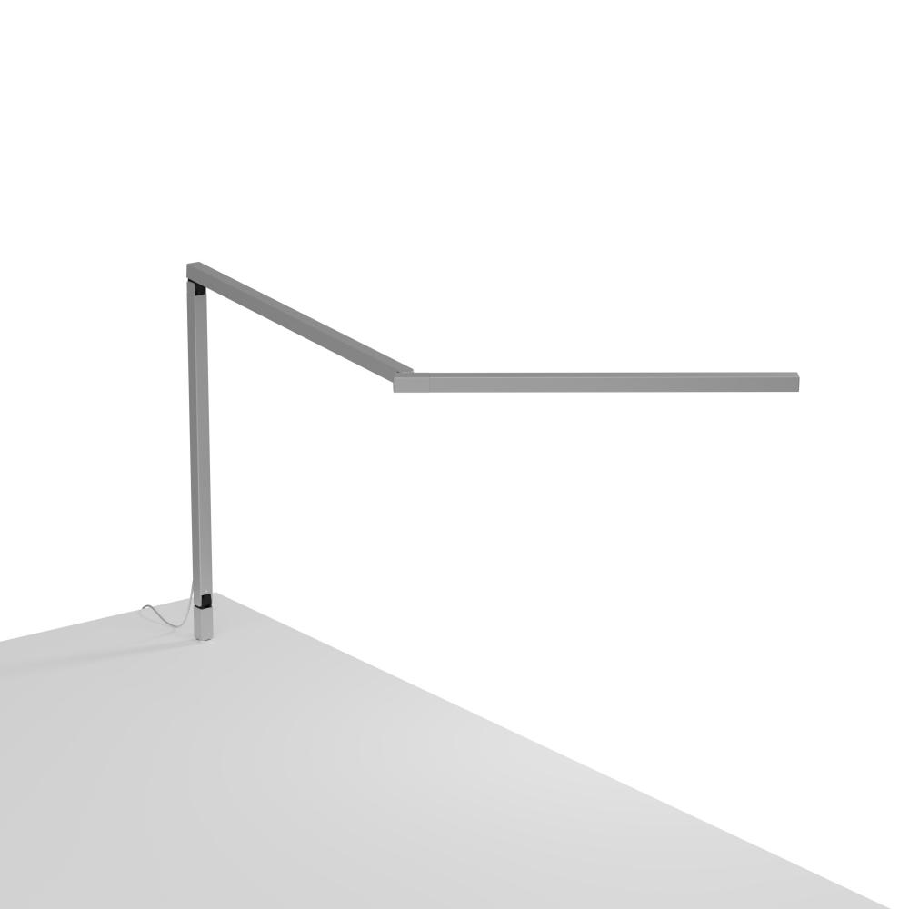 Z-Bar Mini Desk Lamp Gen 4 (Warm Light; Silver) with Through-Table Mount