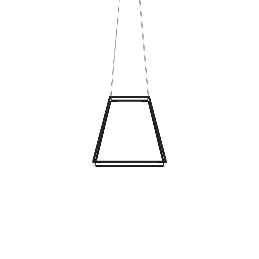 Z-Bar Pendant Rise Small Square, Soft Warm, Matte Black, 18" x 18" x 17"