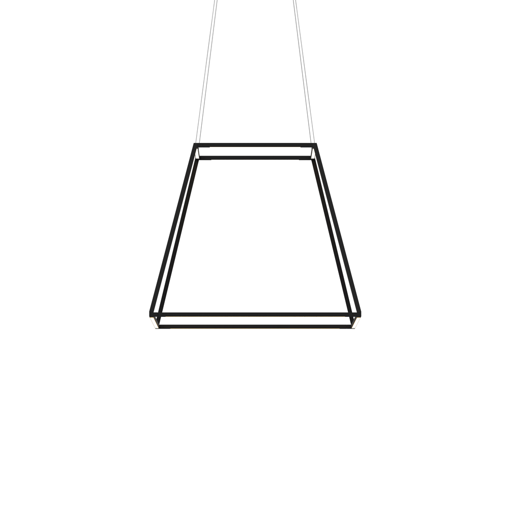 Z-Bar Pendant Rise Medium Square, Soft Warm, Matte Black, 26" x 26" x 22"