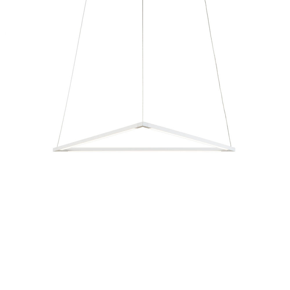 Z-Bar Pendant Medium Triangle, Soft Warm, Matte White, 26" x 23"