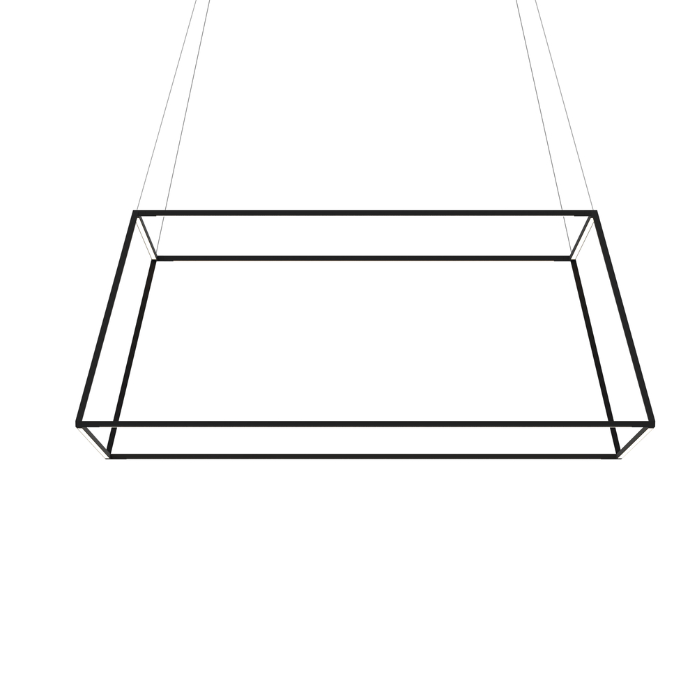 Z-Bar Pendant Rise Large Square, Soft Warm, Matte Black, 51" x 51" x 20"