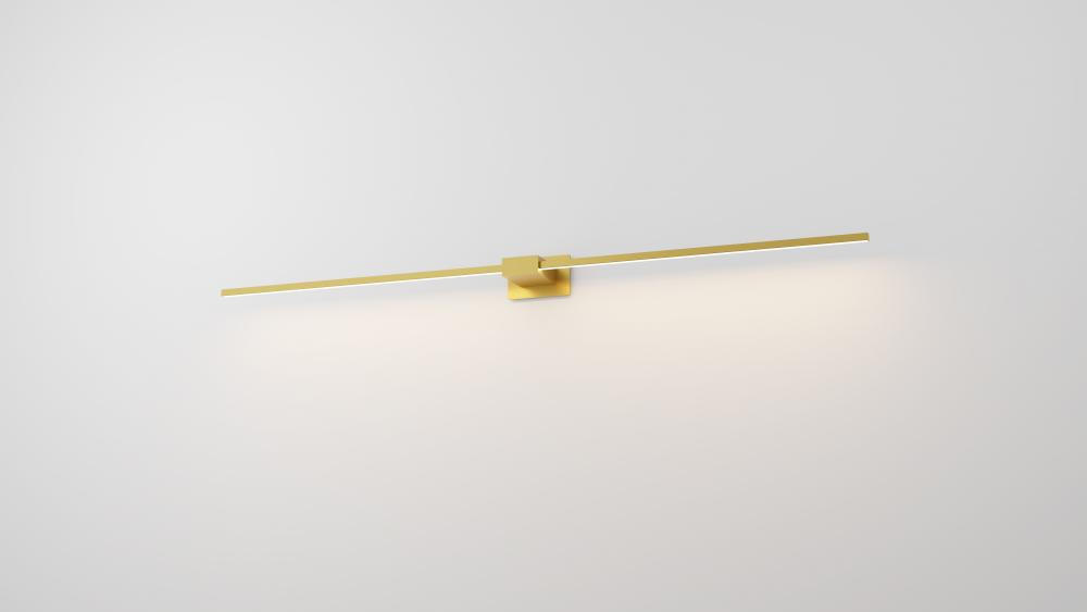 Z-Bar Wall Sconce, Soft Warm, Gold, 48," Center Mount