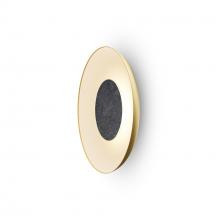 Koncept Inc RMW-12-SW-CCF-HW+24BD-GMW - Ramen Wall Sconce 12" (Charcoal Felt) with 24" back dish (Gold w/ Matte White Interior)