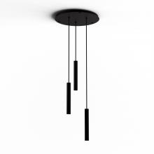 Koncept Inc CMP-C3-S-12-MTB - Combi Pendant 12" Circular 3 Combo Matte Black with Matte Black Canopy, Suspension / Flush Mount