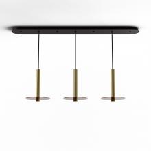 Koncept Inc CMP-L3-S-12-BRS+GTEA9 - Combi Pendant 12" Linear 3 Combo Brass with Matte Black Canopy