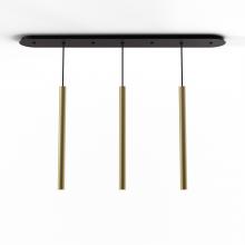 Koncept Inc CMP-L3-S-24-BRS - Combi Pendant 24" Linear 3 Combo Brass with Matte Black Canopy, Suspension / Flush Mount 2-in-1