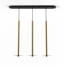 Koncept Inc CMP-L3-S-36-BRS+GTEA9 - Combi Pendant 36" Linear 3 Combo Brass with Matte Black Canopy