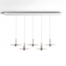 Koncept Inc CMP-L5-S-06-MWT+GTEA9 - Combi Pendant 6" Linear 5 Combo Matte White with Matte White Canopy