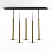 Koncept Inc CMP-L5-S-24-BRS+GTEA9 - Combi Pendant 24" Linear 5 Combo Brass with Matte Black Canopy