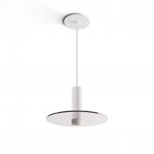 Koncept Inc CMP-S1-S-06-MWT+GCLR9 - Combi Pendant 6" Single Unit Matte White with Matte White Canopy, 9" glass plate (Clear) att