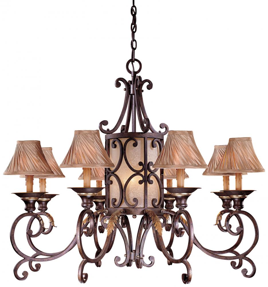 Golden Bronze Golden Bronze Salon Scavo Glass / Optional Shade-sh1949 Shade Up Chandelier