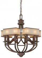 Minka Metropolitan n6958-267b - Cimarron Bronze Brushed Caramel Silk Glass Up Chandelier