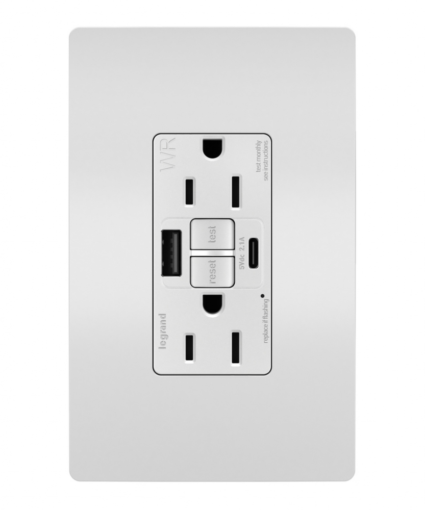 radiant® Tamper-Resistant Weather-Resistant 15A Duplex Self-Test GFCI Receptacles with SafeLock® Pro