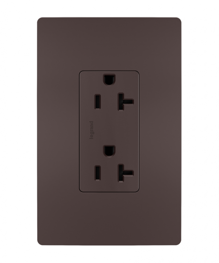 radiant® Spec Grade 20A Tamper-Resistant Receptacle, Dark Bronze