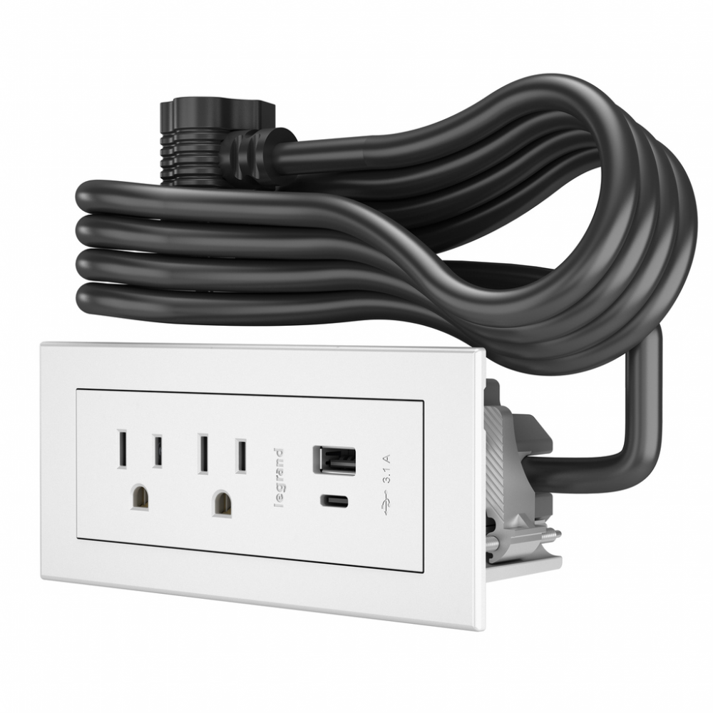 radiant? FPC USB A/C, 10FT, WH 2 TR OL, 2 USB CHARGING PORTS