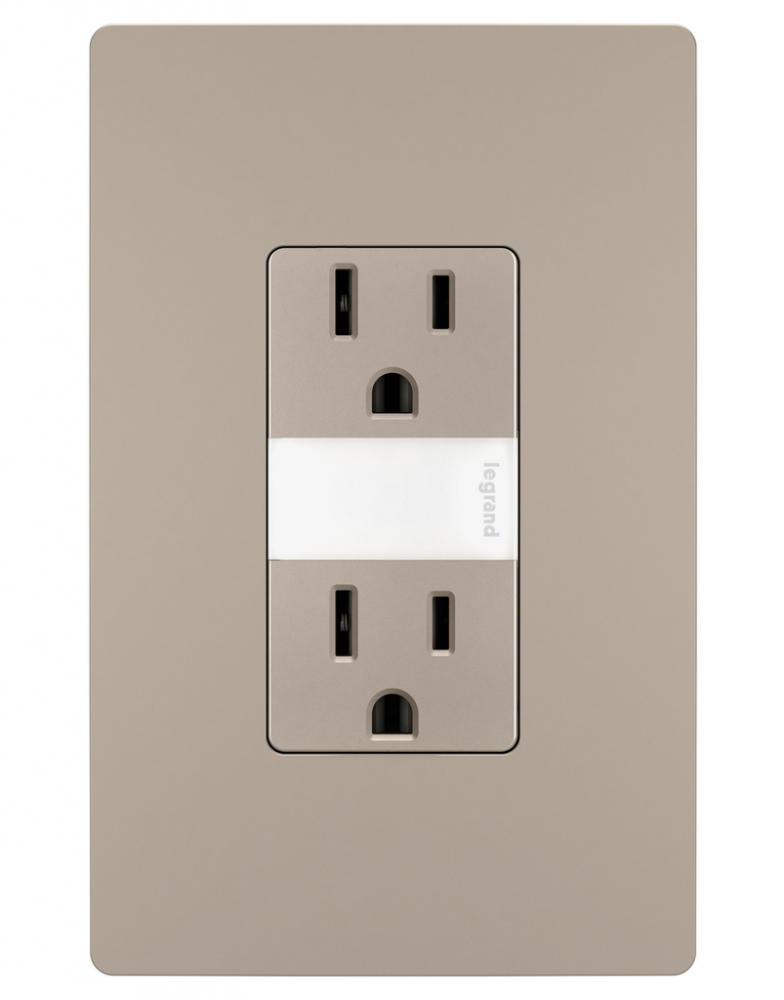 radiant® 15A Tamper-Resistant Outlet with Night Light, Nickel (6 pack)