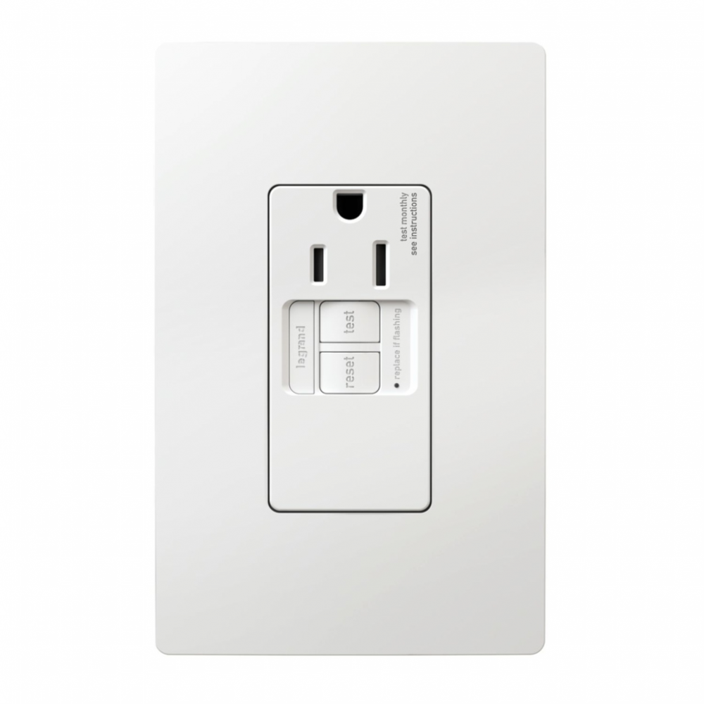 radiant? 15A Simplex Sensitive Appliance GFCI Receptacle, White