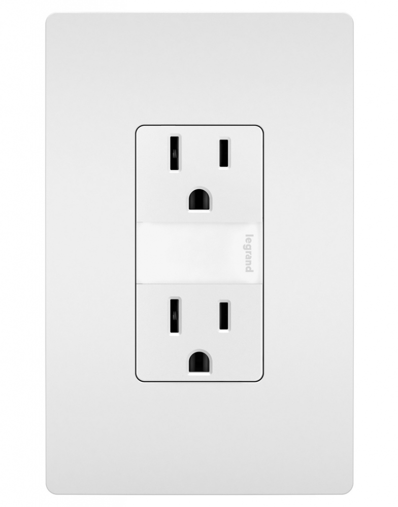 radiant? 15A Tamper-Resistant Outlet with Night Light, White (6 pack)