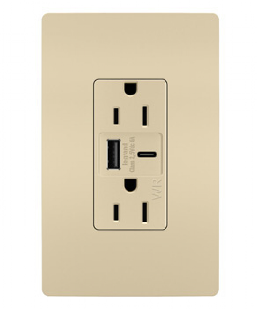 radiant® Outdoor Ultra-Fast USB Outlet, Light Almond