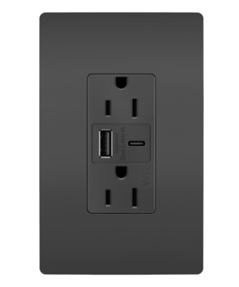 radiant® Outdoor Ultra-Fast USB Outlet, Black