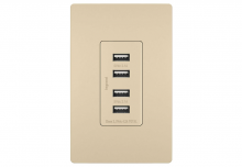 Legrand Radiant TM8USB4ICC6 - radiant® Quad USB Charger, Ivory