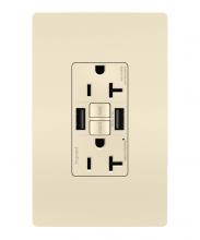 Legrand Radiant 2097TRUSBAALA - radiant® Tamper-Resistant 20A Duplex Self-Test GFCI Receptacles with SafeLock® Protection, Type A/A 