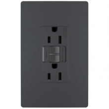 Legrand Radiant 1597TRGCC4 - radiant® Tamper-Resistant 15A Duplex Self-Test GFCI Receptacles with SafeLock® Protection, Graphite 