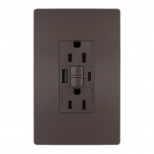 Legrand Radiant 1597TRUSBAC - radiant® Tamper-Resistant 15A Duplex Self-Test GFCI Receptacles with SafeLock® Protection, USB Type 