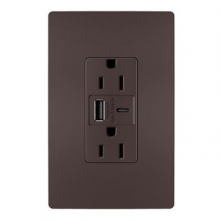 Legrand Radiant R26USBAC6DBCCV4 - radiant® 15A Tamper-Resistant Ultra-Fast USB Type A/C Outlet, Dark Bronze