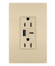 Legrand Radiant WRR26USBAC6LA - radiant® Outdoor Ultra-Fast USB Outlet, Light Almond