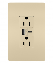 Legrand Radiant R26USBACI - radiant® 15A Tamper-Resistant USB Type A/C Outlet, Ivory