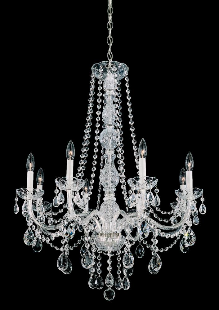 Arlington 8 Light 120V Chandelier in Polished Silver with Heritage Handcut Crystal