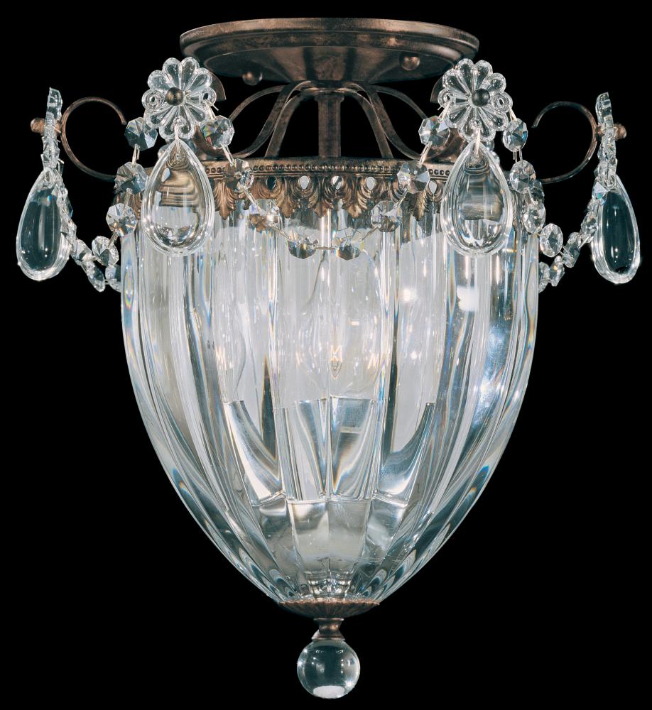 Bagatelle 3 Light 120V Semi-Flush Mount in Antique Silver with Crystals from Swarovski®