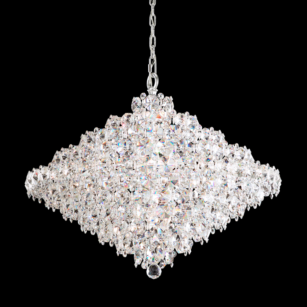 Baronet 28 Light 120V Pendant in Polished Stainless Steel with Radiance Crystal