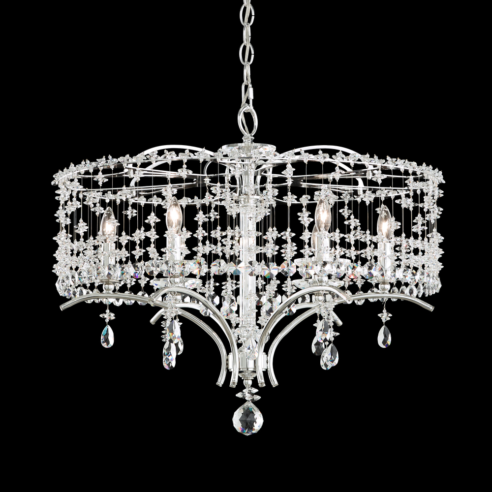 Bella Rose 6 Light 120V Chandelier in White with Clear Radiance Crystal