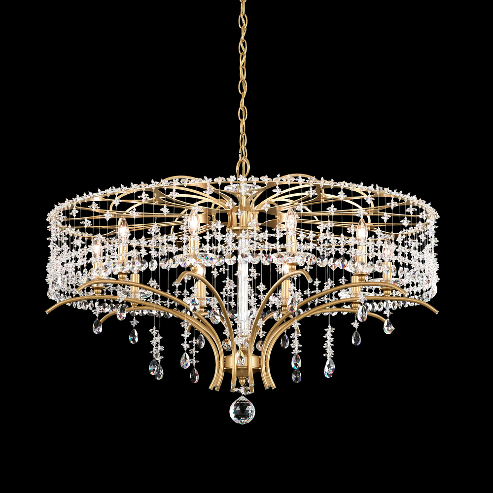 Bella Rose 10 Light 120V Chandelier in White with Clear Radiance Crystal