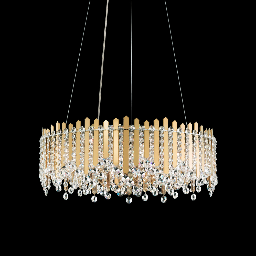 Chatter 12 Light 120V Pendant in Gold Mirror with Crystals from Swarovski®