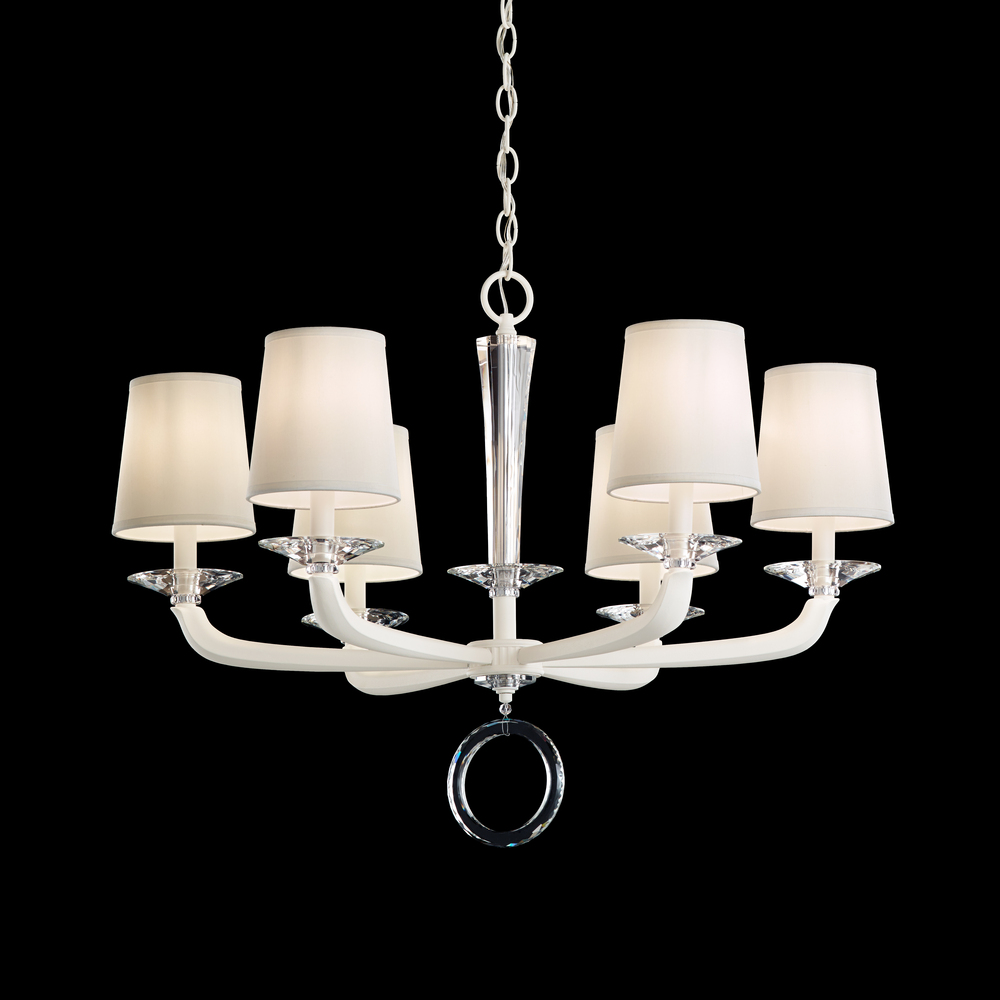 Emilea 6 Light 120V Chandelier in Jet Black with Optic Crystal