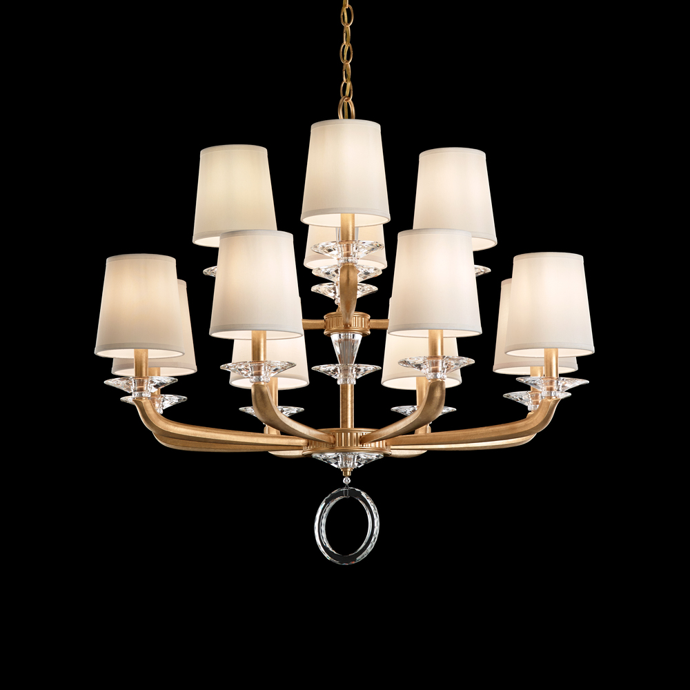 Emilea 12 Light 120V Chandelier in French Gold with Optic Crystal