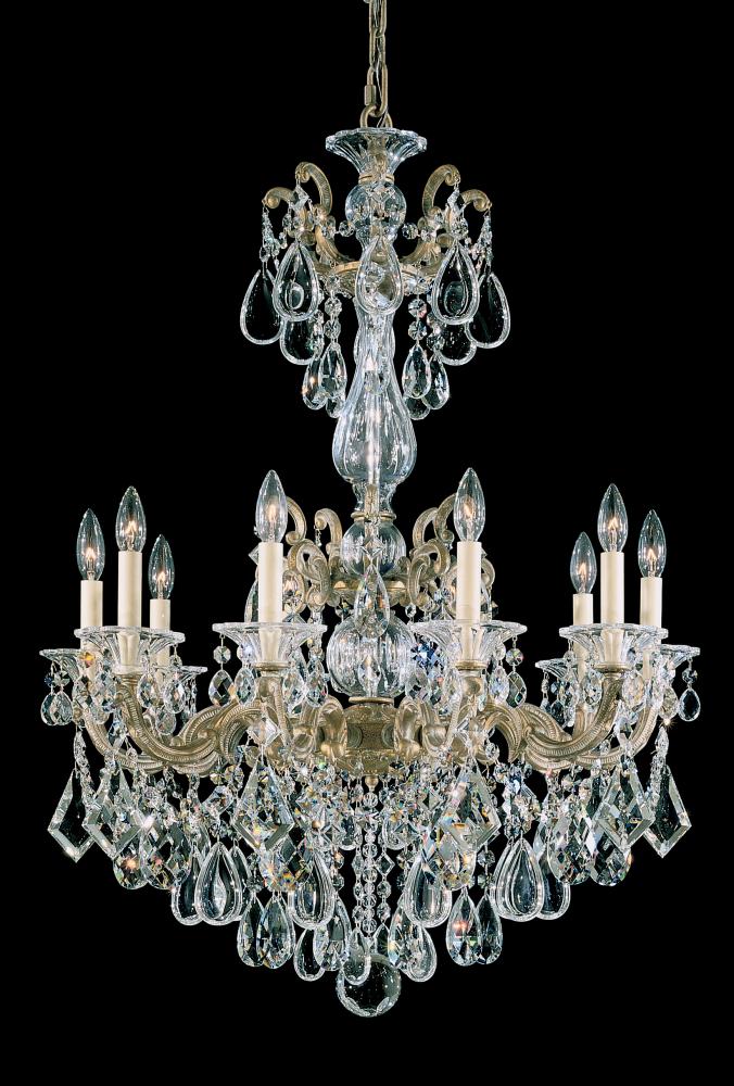 La Scala 10 Light 120V Chandelier in French Gold with Clear Crystals from Swarovski