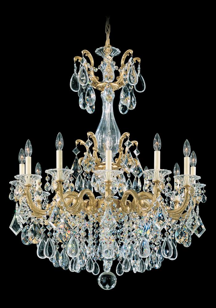 La Scala 12 Light 120V Chandelier in Antique Silver with Radiance Crystal